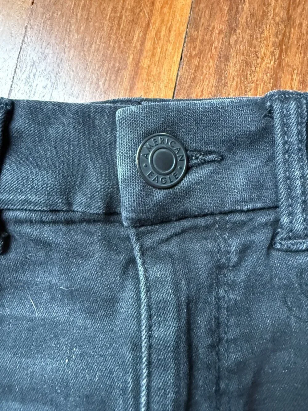American Eagle Sz 4 Black Distressed Denim Skirt